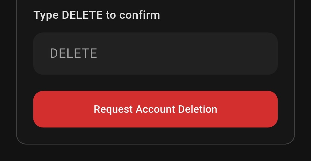 Confirm Account Deletion